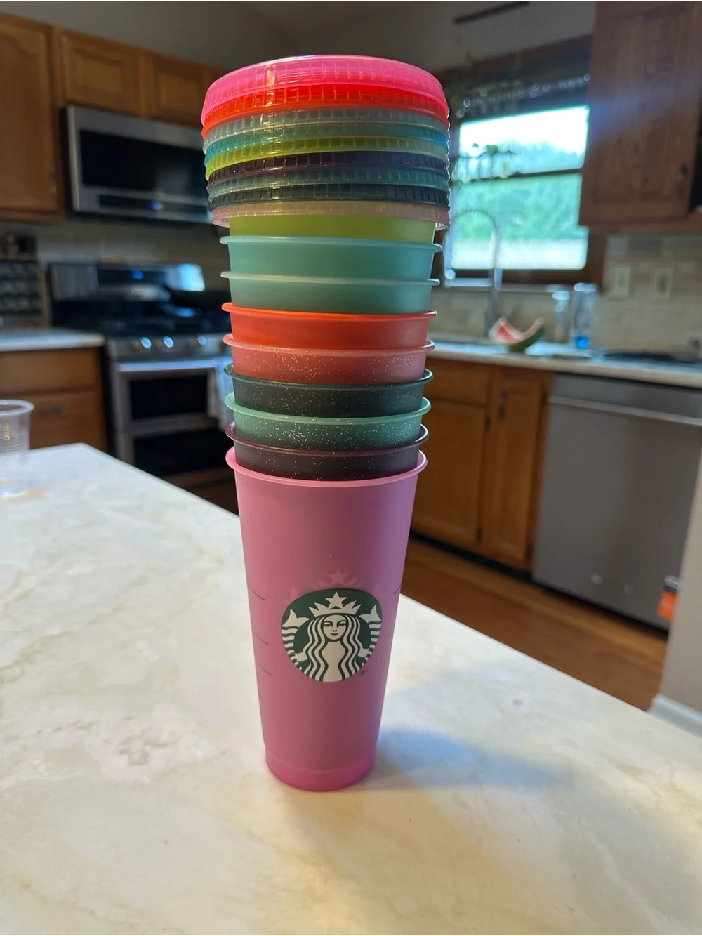 Starbucks Reusable Plastic Cold Cups and Lids - 24oz Venti